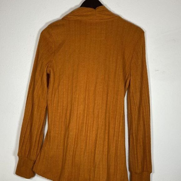 NWOT Anthropologie Maeve Rafaela Hacci Surplice Cable Knit Pumpkin Orange Top - Picture 11 of 11